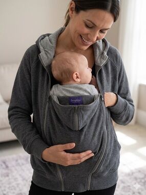 Seraphine Gray Maternity Sweatshirt & Babywear Hoodie